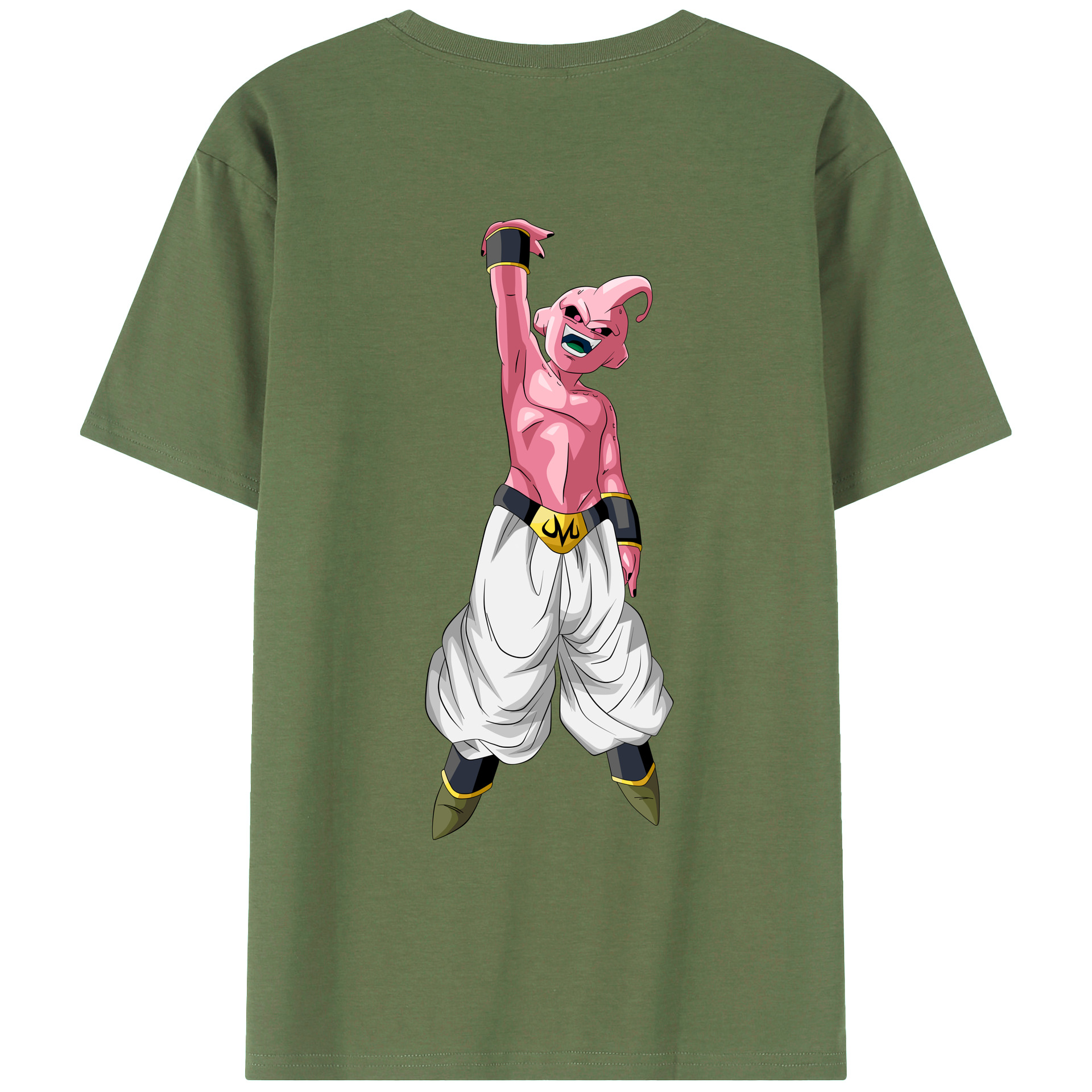（画像用） ドラゴンボール 魔人ブウ DRAGON BALL Majin Buu 綿100％ メンズ半袖Tシャツ（バックプリント） 通気性